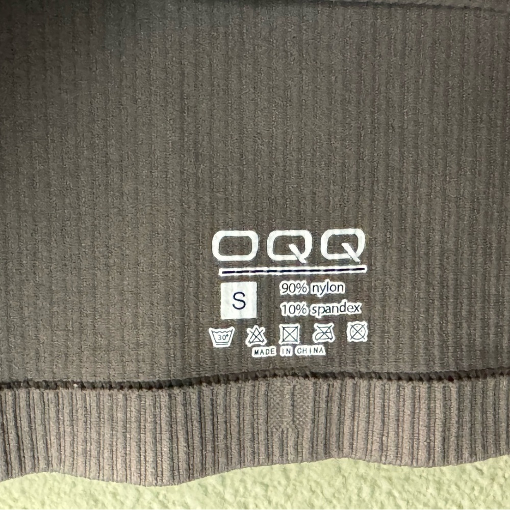 OQQ GYM FITNESS WORKOUT YOGA JACKET MOCHA BROWN SMALL #21 - Picture 3 of 3